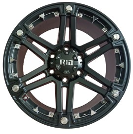 RID R01 Alufelge 9,0x17 Zoll ET10 Offroad Felge schwarz matt chrome Inserts